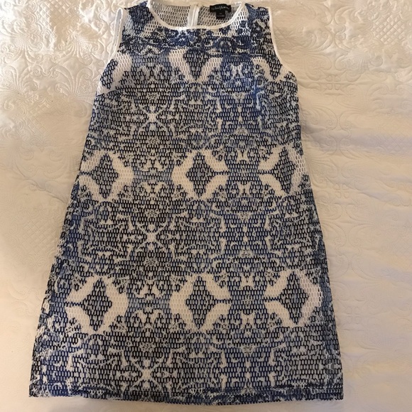 Tribal Femme • Mesh Shift Dress Mini Boat Neck • Sz L - Picture 2 of 10
